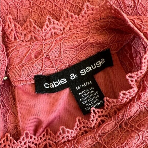 Cable & Gauge Halter Neck Sleeveless Top in Coral Pink Size M - Picture 5 of 6